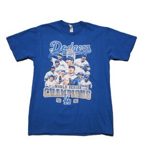 Los Angeles Dodgers Tshirt Adults size Medium Blue 2024 World Series Champions